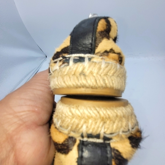 Sam Edelman Lida Espadrilles Beaded Pony Hair Skimmer Leopard Flat Size 7.5 - Picture 9 of 16